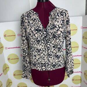 Rebecca Taylor Floral Print Women's Top - Black and White